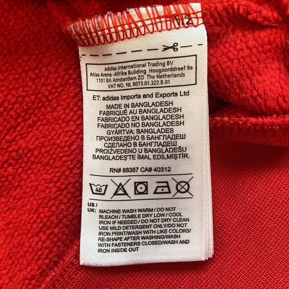 Oversized Adidas Red Hoodie - Picture 5 of 8